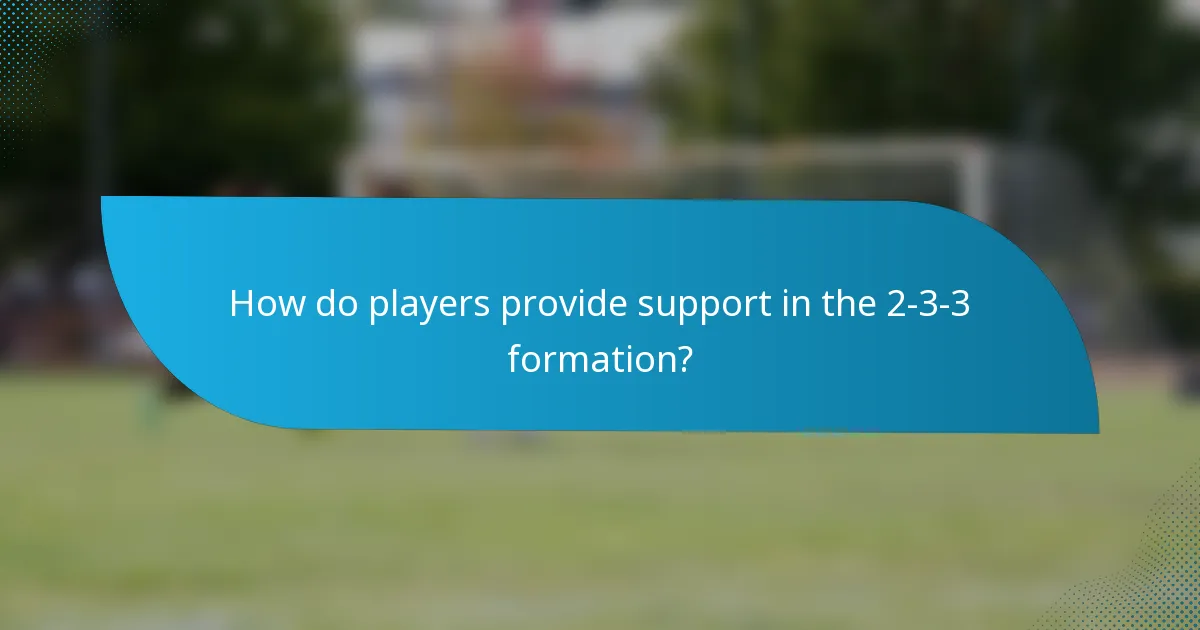 How do players provide support in the 2-3-3 formation?