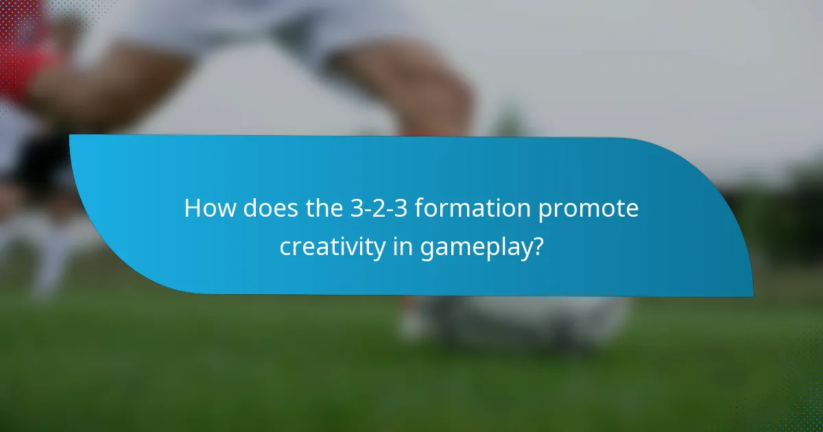 How does the 3-2-3 formation promote creativity in gameplay?