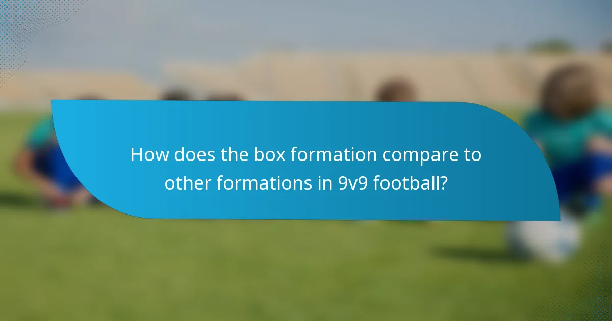 How does the box formation compare to other formations in 9v9 football?